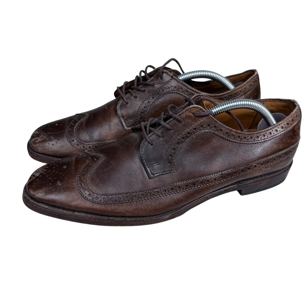 Allen Edmonds McAllister Wingtip Oxford Mens 11 B Brown Leather Dress Shoes 1991